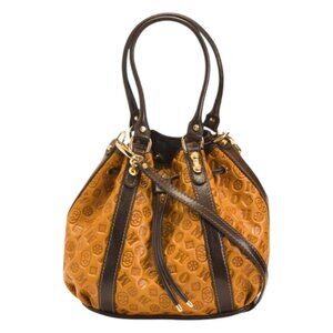MARINO ORLANDI Made In Italy Leather Logo Bucket Bag
